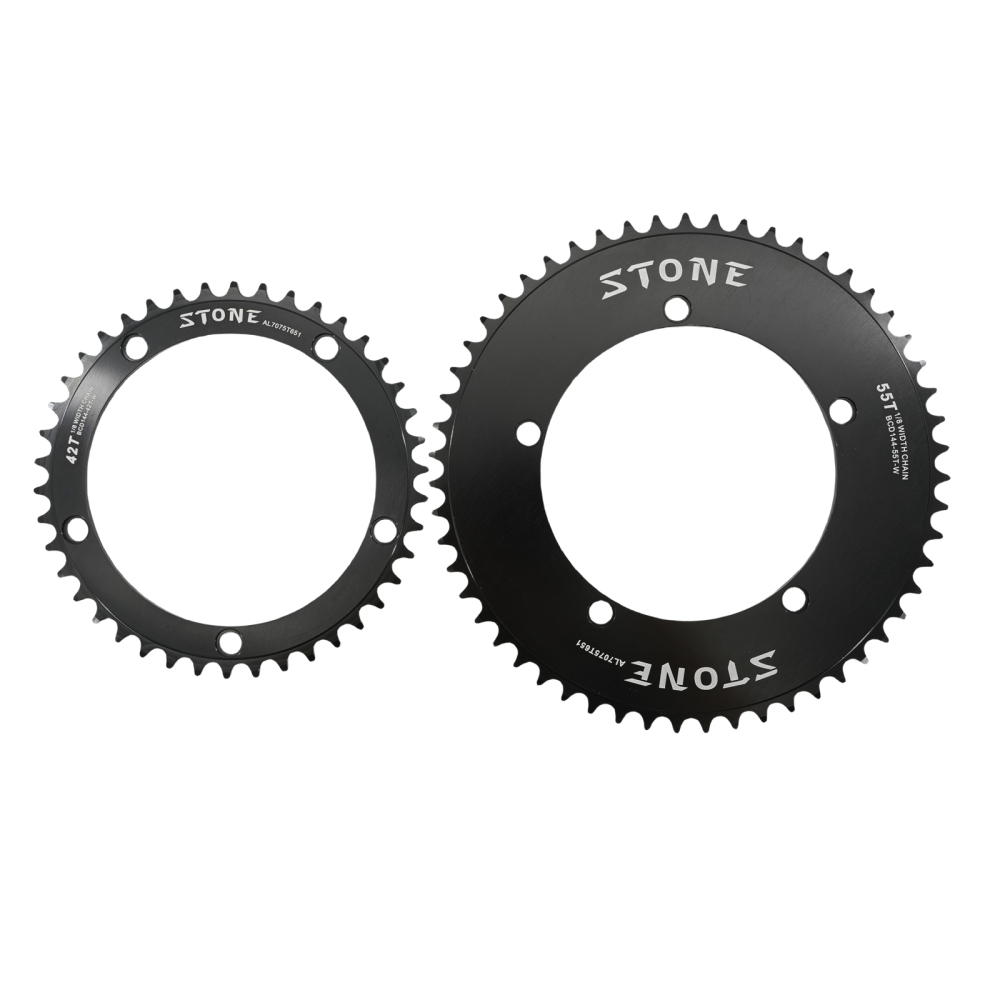 Stone 144 BCD Round Chainring for Fixie Fixed Gear Track Bike 42t to 70t 48 50 52 54 55 56 57 58 59 60 63 64 66 68 Single Speed Chainwheel 144bcd