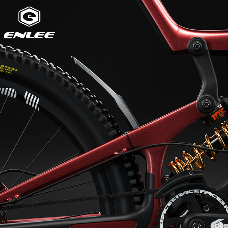 ENLEE Bicycle Hard Shell Mudguard Universal Carbon Fiber Pattern Rain Guard for Mountain Bikes