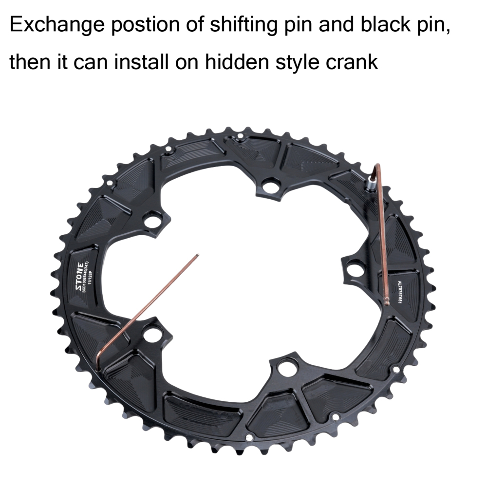 Stone 130bcd Round Double Chainring for Shimano 11s 12s Road Bike Folding Bike for Sram 11 Speed 58-44T 56-42T 55-40T 54-40T 53-39T