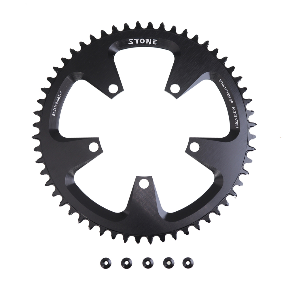 STONE Round Chainring 110 BCD for SRAM Force Red Rival S350 S900 5-Arm Narrow Wide 1x Road Gravel CX Bike Chainring 34T-70T Hollow AERO