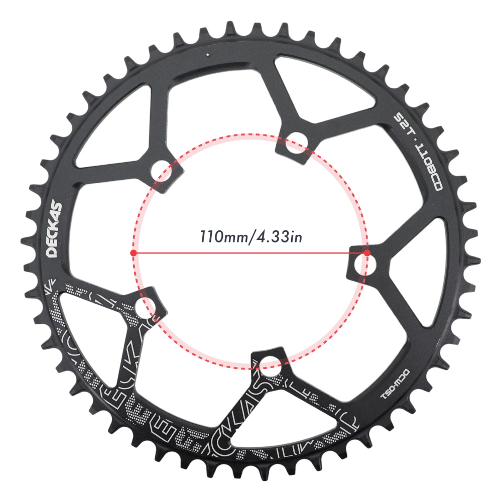 Deckas Chainring Round 110BCD for Force Red Rival S350 S900 36t To 56t Road Bike for Sram Cx Gravel Quarq 5 Arms 110 Bcd