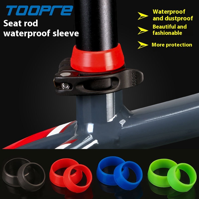 TOOPRE Mountain Road Bike Seatpost Dust Cover Silicone Seat Tube Waterproof Cover Seatpost Protection Sleeve