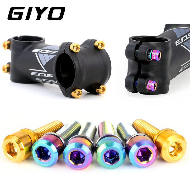 GIYO Titanium Alloy Stem Bolts M5x18/20 with Washers Mountain and Road Bike Handlebar Fixing Bolts