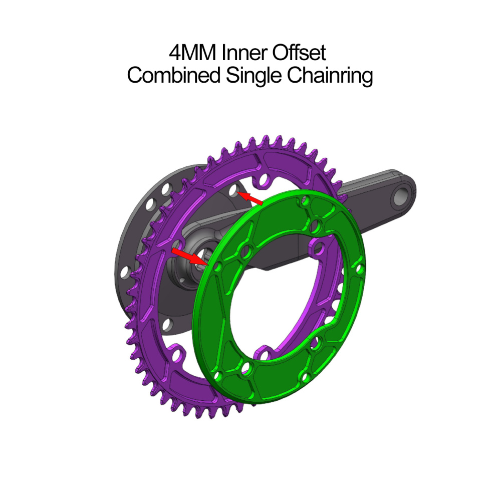 Stone 110bcd Round Chainring 4MM Offset Aero for Force Red Rival S350 S900 42t To 60t Road Bike for Sram Cx Gravel Quarq 5 Arms 12s 12 Speed