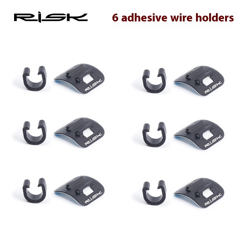 RISK C-Type Cable Cutter Frame Cable Guide Bicycle Cable Hose Double-sided Adhesive Aluminum Alloy Oil Pipe Fixing Seat