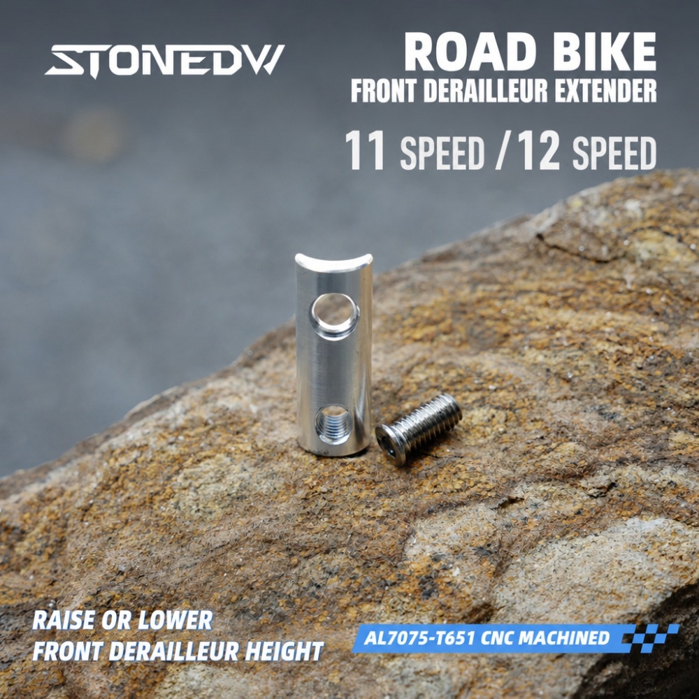 STONE Road Bike Front Derailleur Extender Adapter Convertor for SHIMANO Di2 105 R7170 R8170 R9250 R8150 FORCE AXS 10/11/12s Adapter Rise Lower Height Bike Chainring Accessories