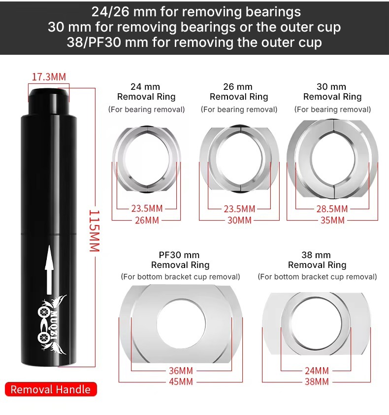 MUQZI Bottom Bracket Headset Bearing Press in Install Tool Kit Bike Bottom Bracket Removal Tool for BB86 BB30 BB92 PF30
