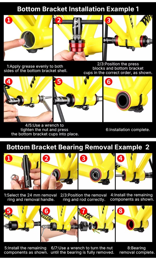MUQZI Bottom Bracket Headset Bearing Press in Install Tool Kit Bike Bottom Bracket Removal Tool for BB86 BB30 BB92 PF30