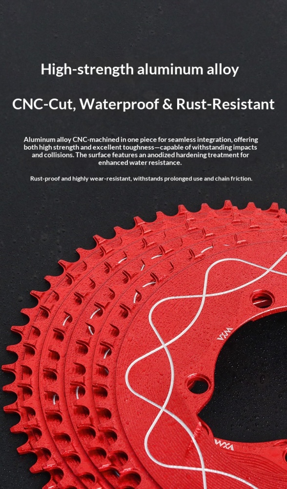 VXM 110BCD 4-Bolt Narrow Wide Chainring 40T–58T, 3mm Offset, 8–12 Speed, Compatible with Shimano R2000/R3000/4700/5800/6800/R7000/R8000/R7100/R8100/R9200