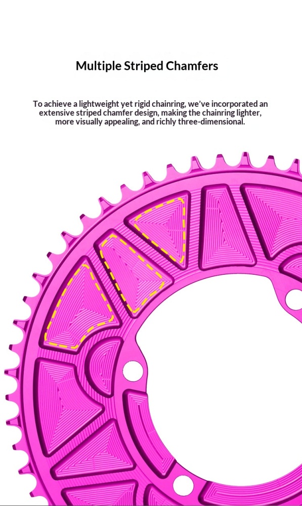 VXM 110BCD 4-Bolt Narrow Wide Chainring 40T–58T, 3mm Offset, 8–12 Speed, Compatible with Shimano R2000/R3000/4700/5800/6800/R7000/R8000/R7100/R8100/R9200