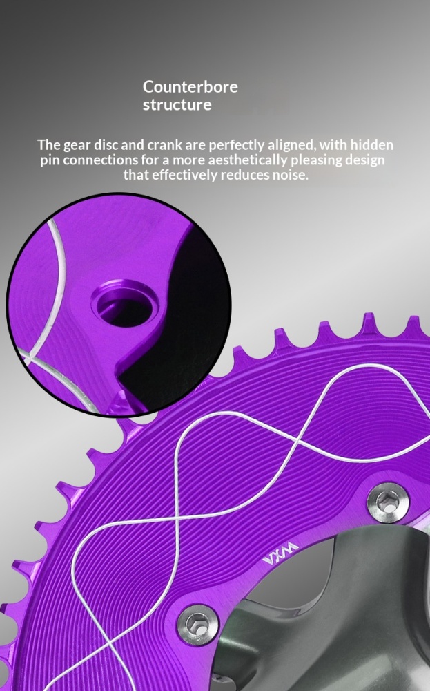 VXM 110BCD 4-Bolt Narrow Wide Chainring 40T–58T, 3mm Offset, 8–12 Speed, Compatible with Shimano R2000/R3000/4700/5800/6800/R7000/R8000/R7100/R8100/R9200