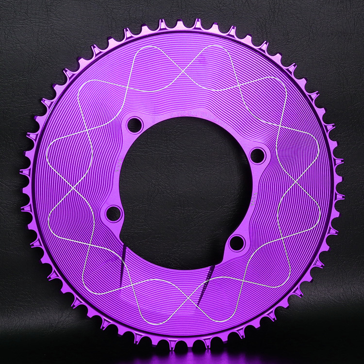 VXM 110 BCD 4-Bolt Narrow Wide Bicycle Chainring, 40T–58T CNC Aluminum Single Speed Chainring with 3mm Offset, Compatible with Shimano Road and Gravel Cranksets