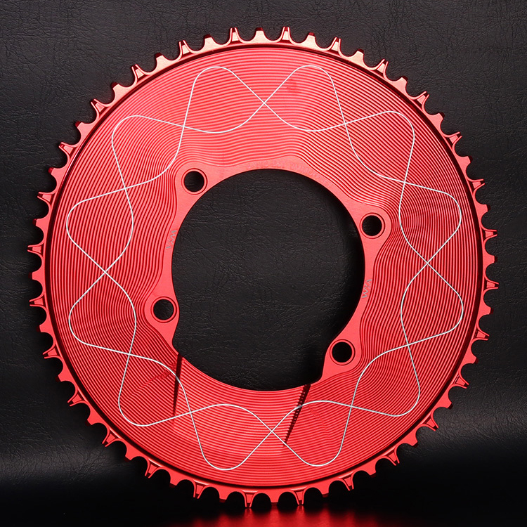VXM 110 BCD 4-Bolt Narrow Wide Bicycle Chainring, 40T–58T CNC Aluminum Single Speed Chainring with 3mm Offset, Compatible with Shimano Road and Gravel Cranksets