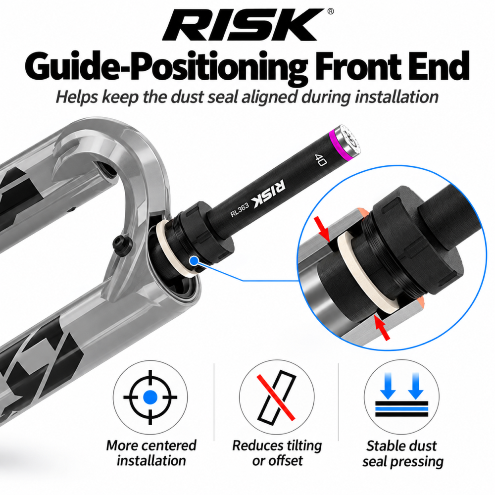 RISK Bicycle Front Fork Dust Seal Driver Tool Suspension Fork Seal Installation Maintenance Tool 30 32 34 35 36 37 38 40mm
