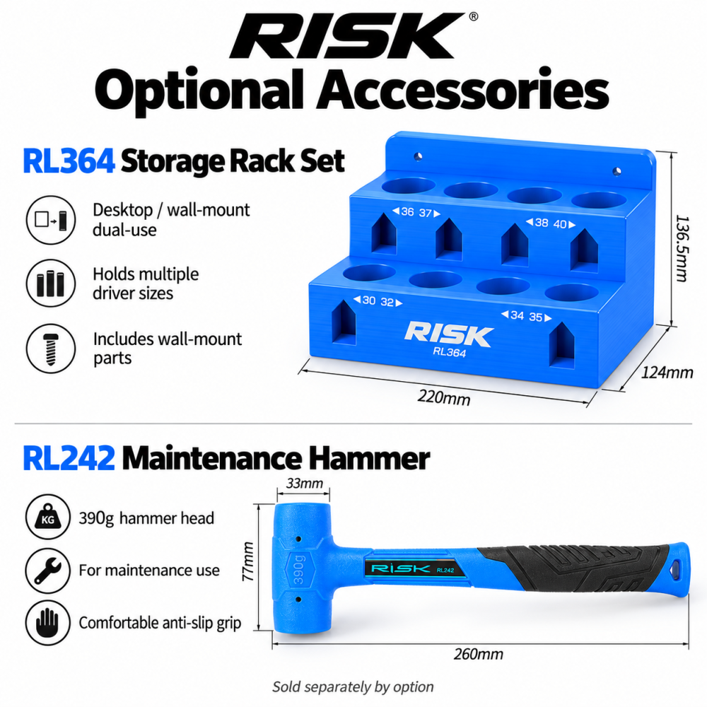 RISK Bicycle Front Fork Dust Seal Driver Tool Suspension Fork Seal Installation Maintenance Tool 30 32 34 35 36 37 38 40mm