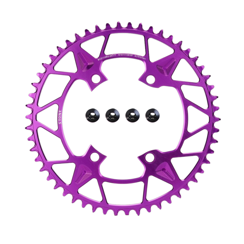 STONE Purple Rose Pink 110BCD Round Narrow Wide Chainring for Shimano R7100 R8100 R9200 R9100 R8000 R7000 52T 54T 56T 1x Road Bike Chainring 9-12 Speed