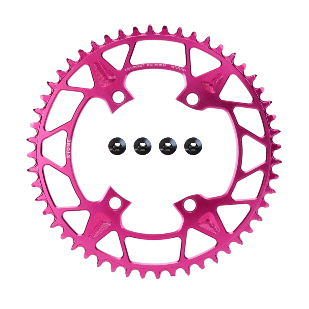 STONE Purple Rose Pink 110BCD Round Narrow Wide Chainring for Shimano R7100 R8100 R9200 R9100 R8000 R7000 52T 54T 56T 1x Road Bike Chainring 9-12 Speed