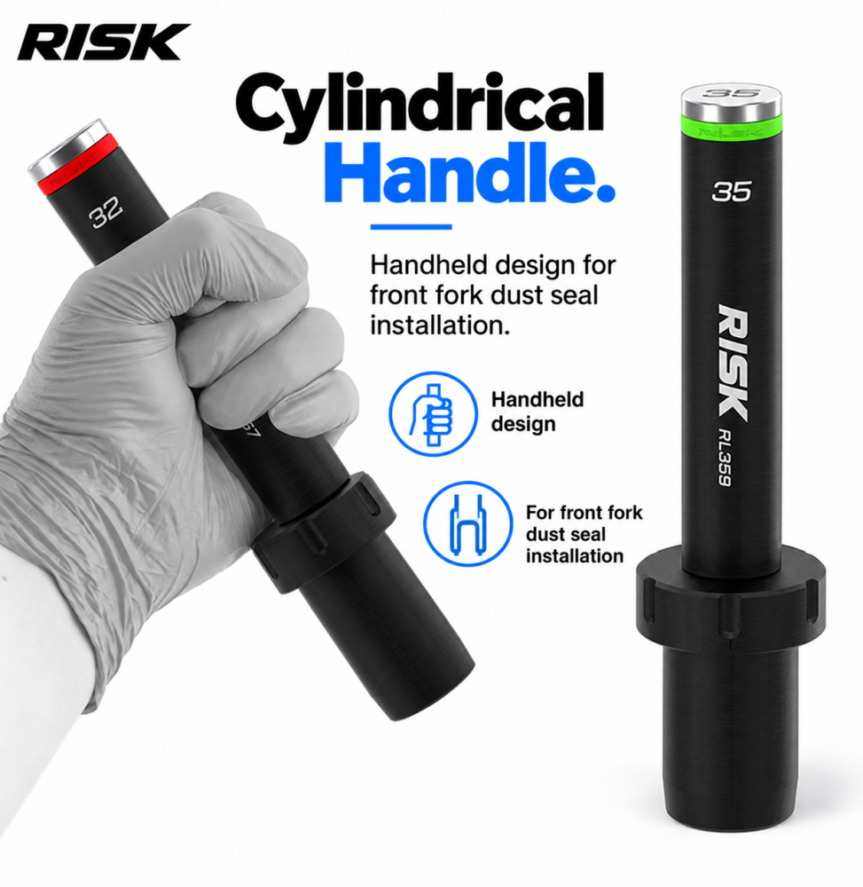 RISK Bicycle Fork Seal Driver Tools for Front Fork Dust Seal Installation – 30–40mm, Storage Rack & Maintenance Hammer Options