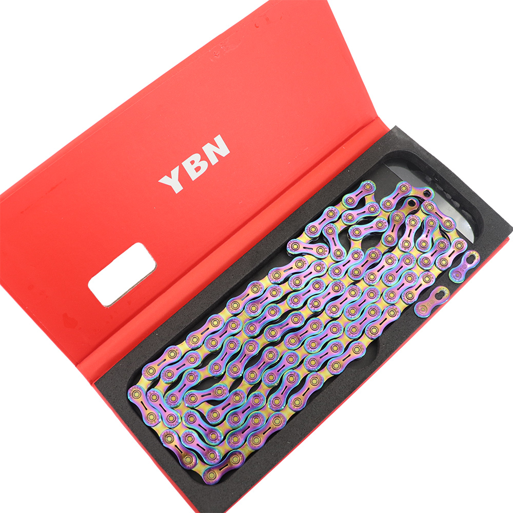 YBN Bike Chain 6/7/8/9/10/11/12-speed SLA Bicycle Chain for Shimano for SRAM MTB Road Gravel Silver Black Gold Oil Slick