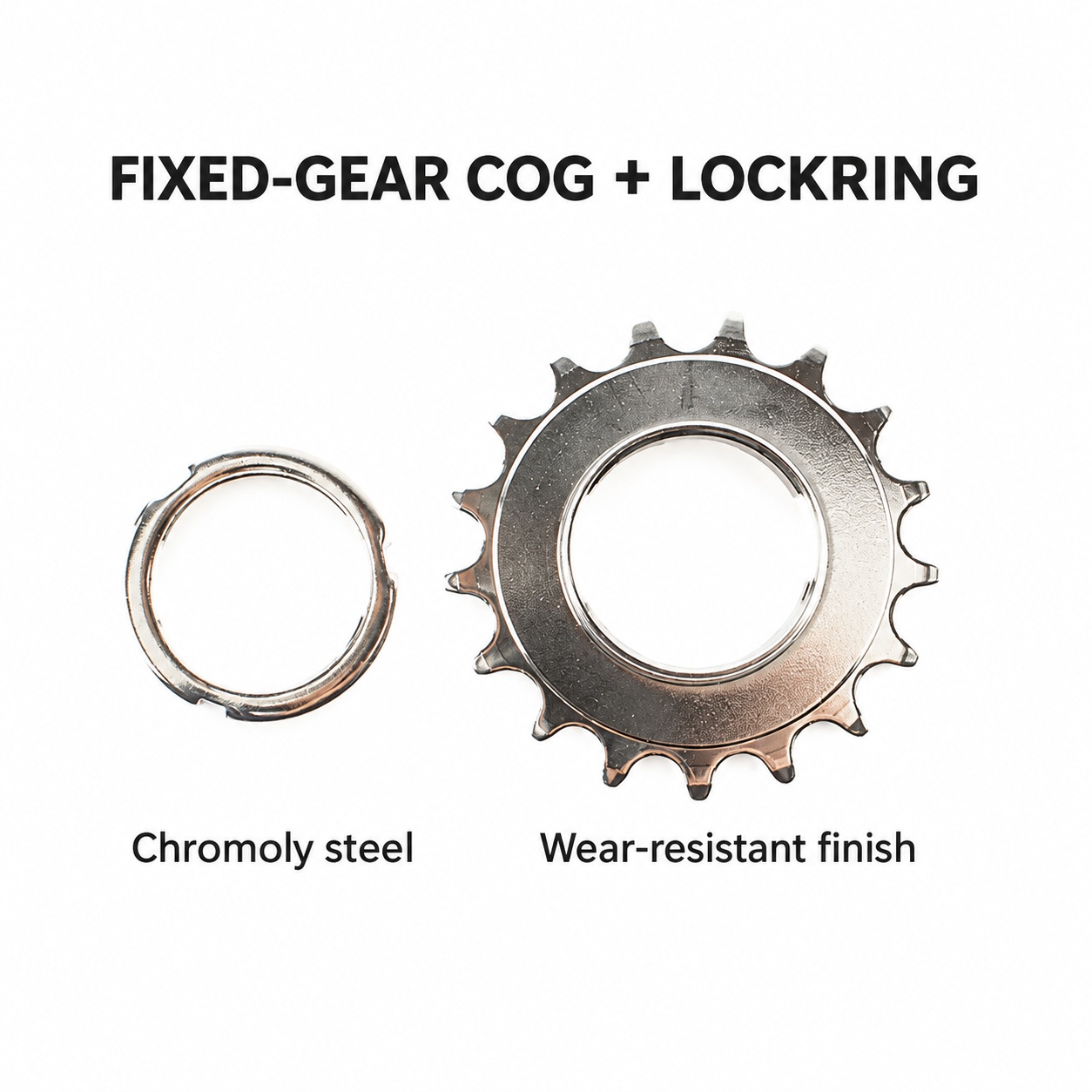 DJC Fixed Gear Track Bike Rear Cog with Lockring, 13–18T 13T 14T 15T 16T 17T 18T freewheel, Fixed Gear and Fixie