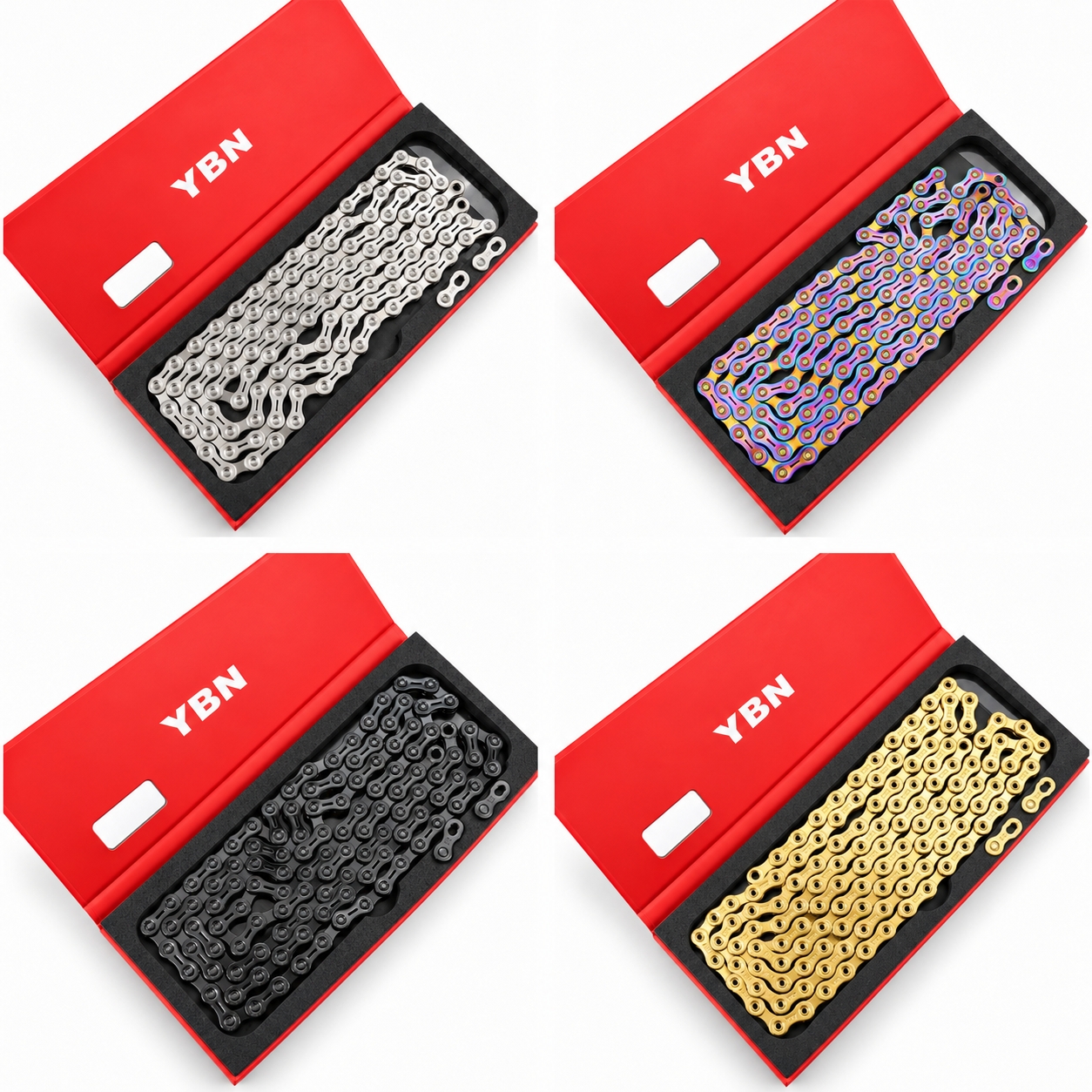 YBN Bike Chain 6/7/8/9/10/11/12-speed SLA Bicycle Chain for Shimano for SRAM MTB Road Gravel Silver Black Gold Oil Slick