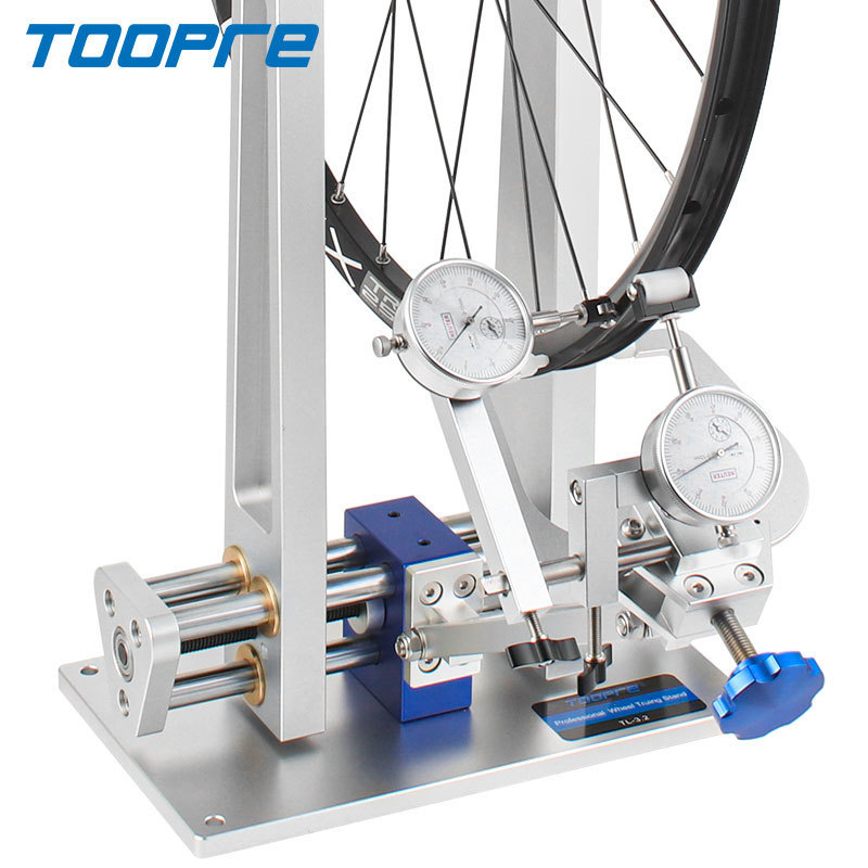 TOOPRE TL-3.2 Bicycle Wheel Truing Stand with 3 Dial Indicators, 16–29 Inch Wheels and 57–220mm Hubs