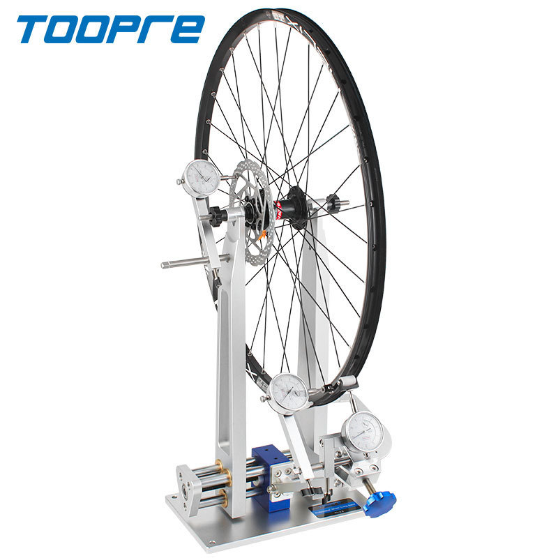 TOOPRE TL-3.2 Bicycle Wheel Truing Stand with 3 Dial Indicators, 16–29 Inch Wheels and 57–220mm Hubs