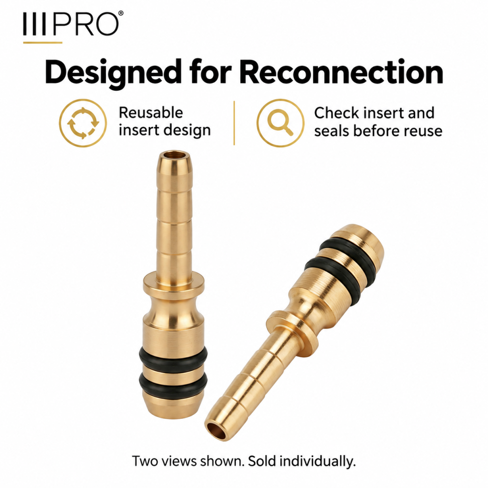 IIIPRO FIBEAX Quick-Connect Hydraulic Brake Hose Insert – Olive-Free Brass Connector, 1 Piece