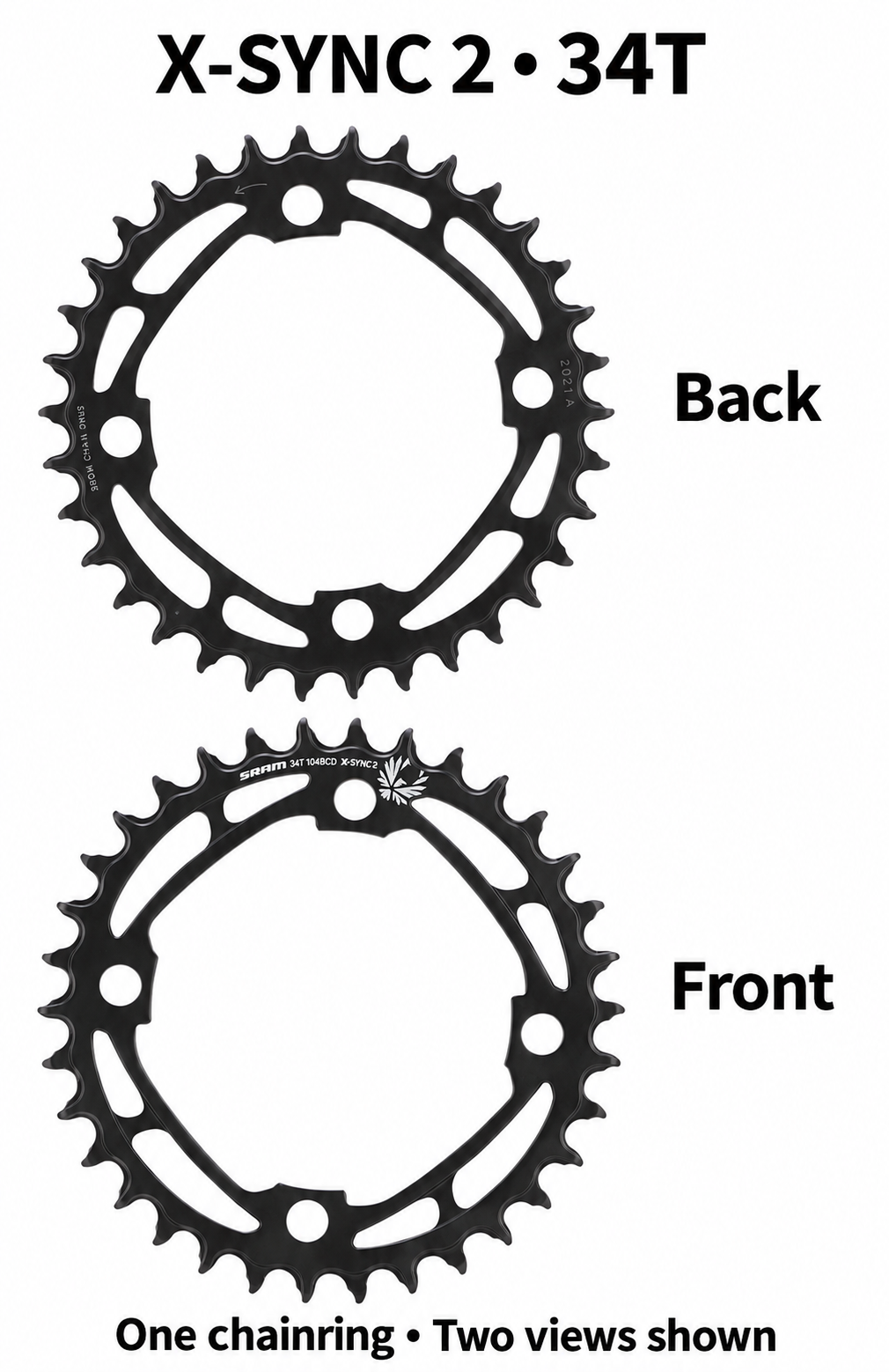 SRAM X-SYNC 2 104BCD 34T Steel Chainring with Bolts, 11 / 12 Speed - detail 8