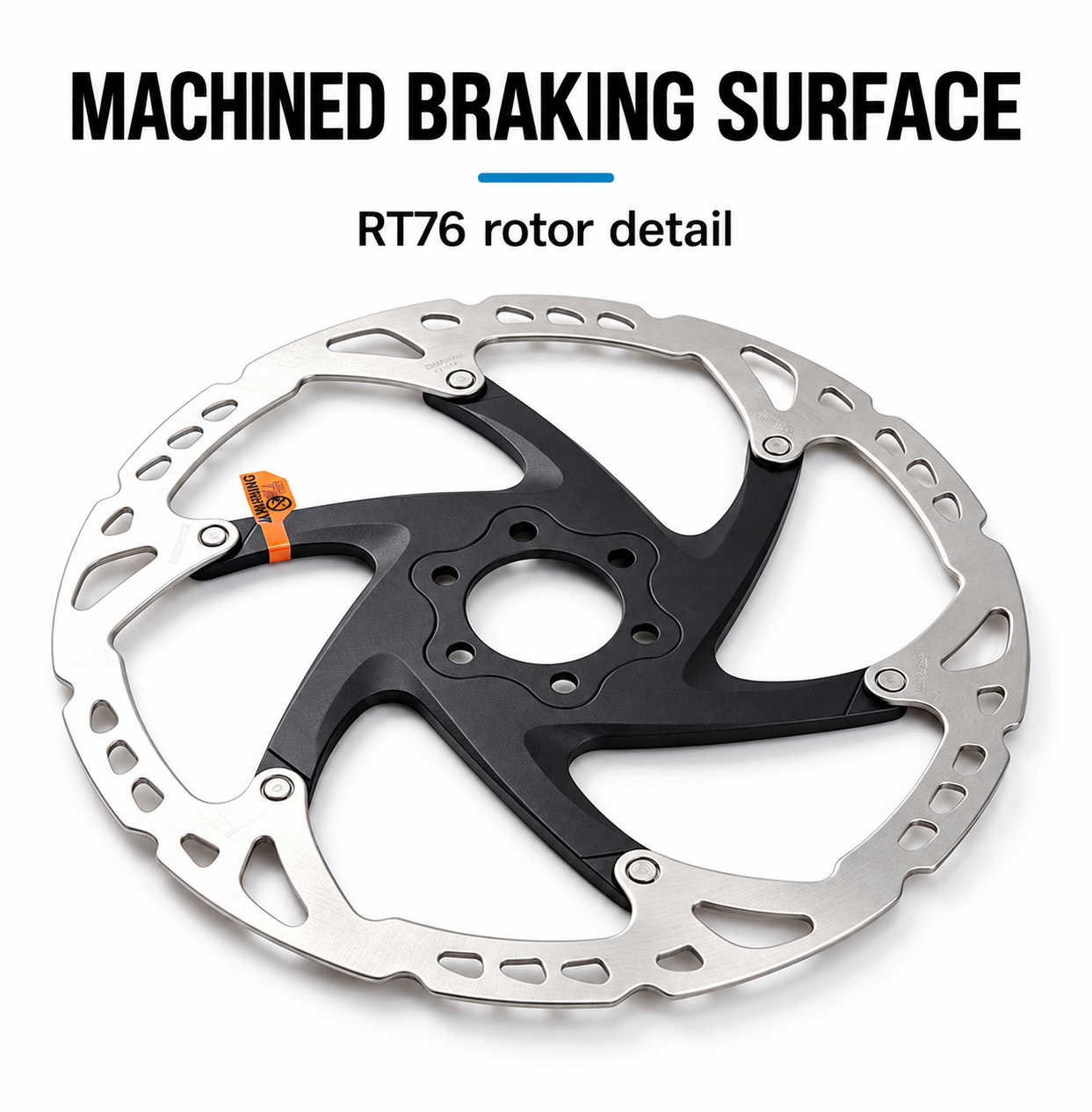 SHIMANO RT76 6-Bolt Disc Brake Rotor, 160mm / 203mm with Mounting Hardware - detail 12