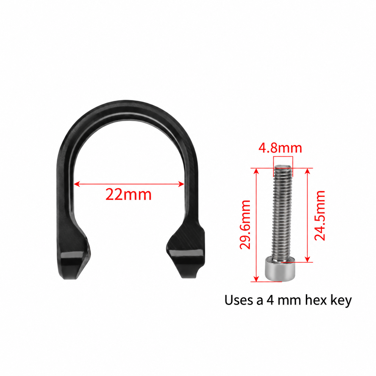 Aluminum Brake Lever Clamp with Bolt for Compatible SRAM / AVID Levers, 11g - detail 4