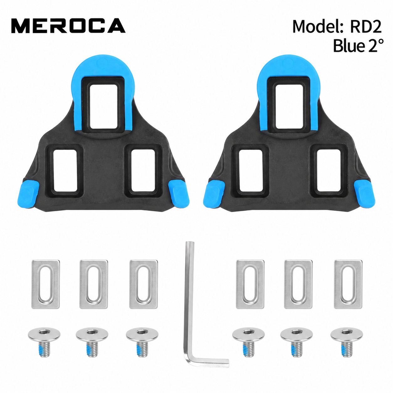 MEROCA RD2 3-Bolt Road Cycling Cleats, Yellow 6&deg; or Blue 2&deg; Float, Pair with Hardware - detail 7