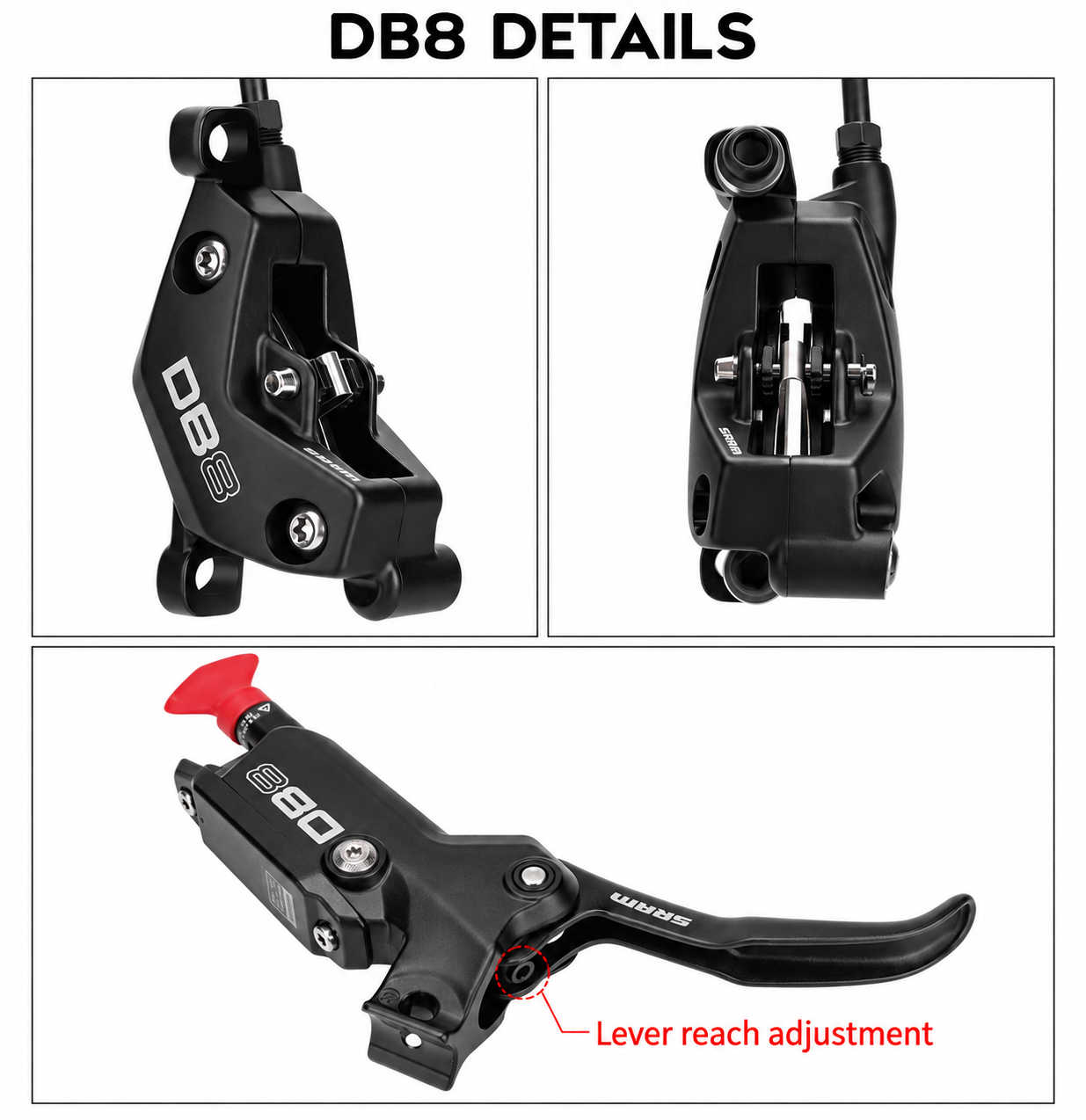 SRAM DB8 / G2 R / G2 RE 4-Piston Hydraulic Disc Brake Pair, Model and Hose Options - detail 7
