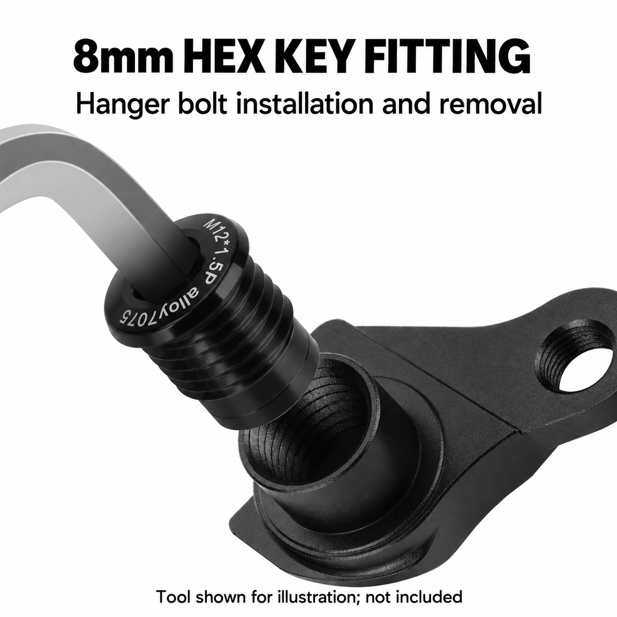 UDH-Style 7075 Aluminum Derailleur Hanger, M12 1.0 / 1.5mm Pitch or Hanger with Thru Axle - detail 12