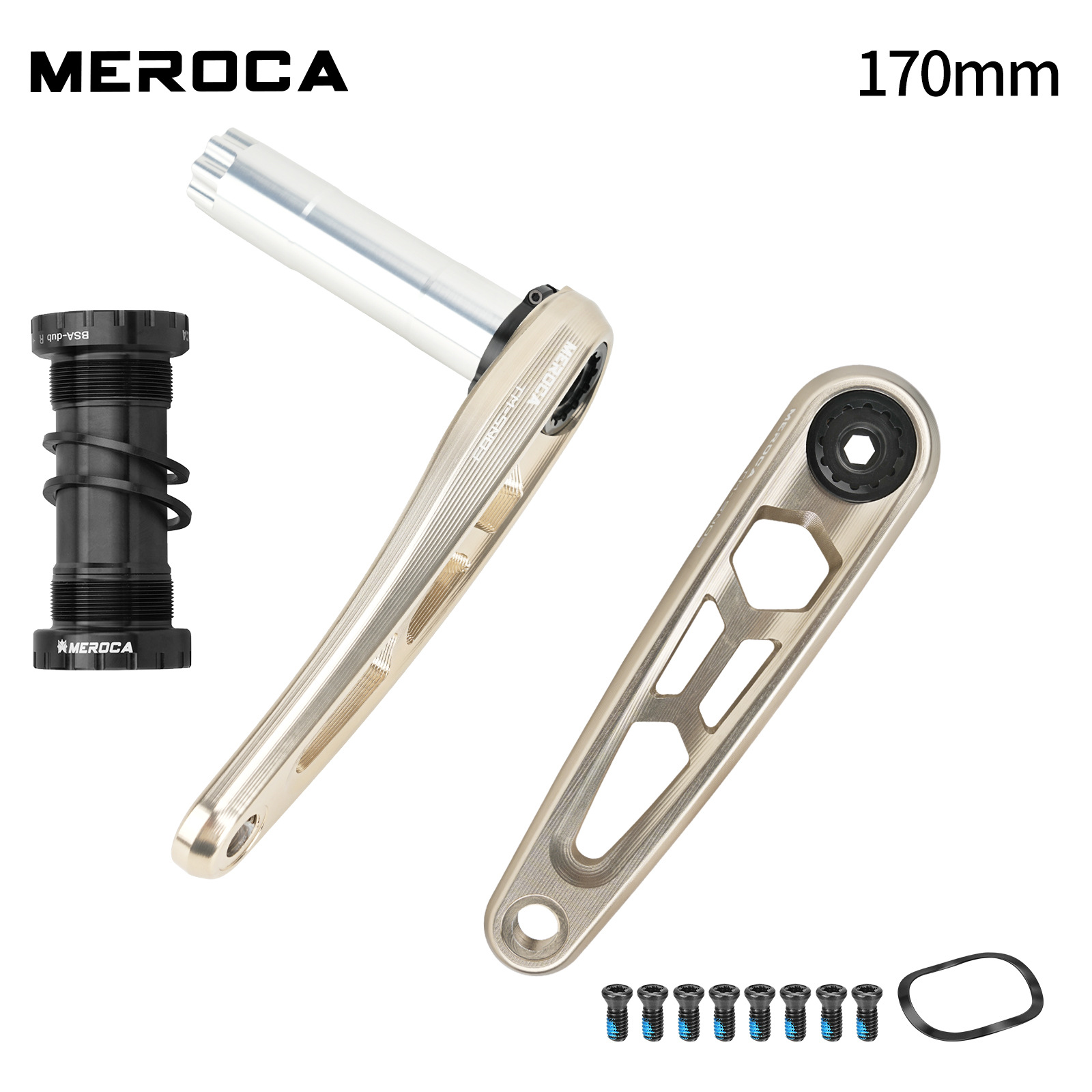 MEROCA MT-SN03-A3 8-Bolt Direct Mount Crank Arms, 165 / 170mm, 28.99mm Spindle - detail 11