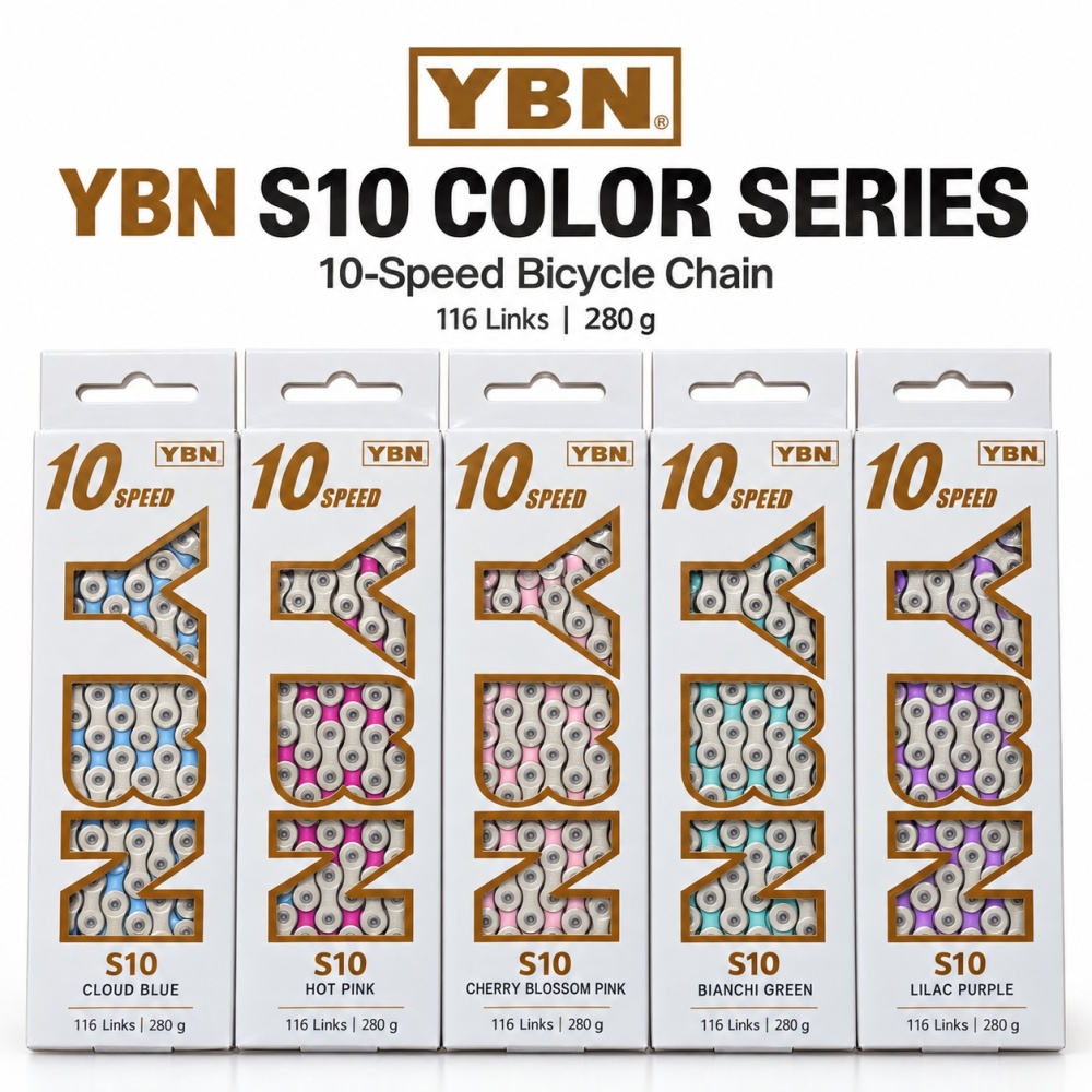 YBN SLA 10-Speed Bike Chain, 116 Links | 5 Colors road bike MTB folding bike chain