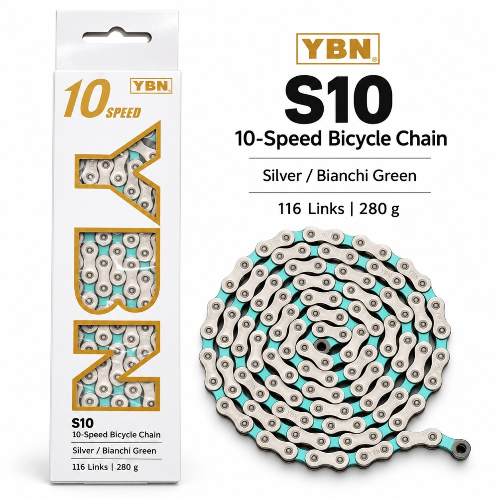 YBN SLA 10-Speed Bike Chain, 116 Links | 5 Colors road bike MTB folding bike chain