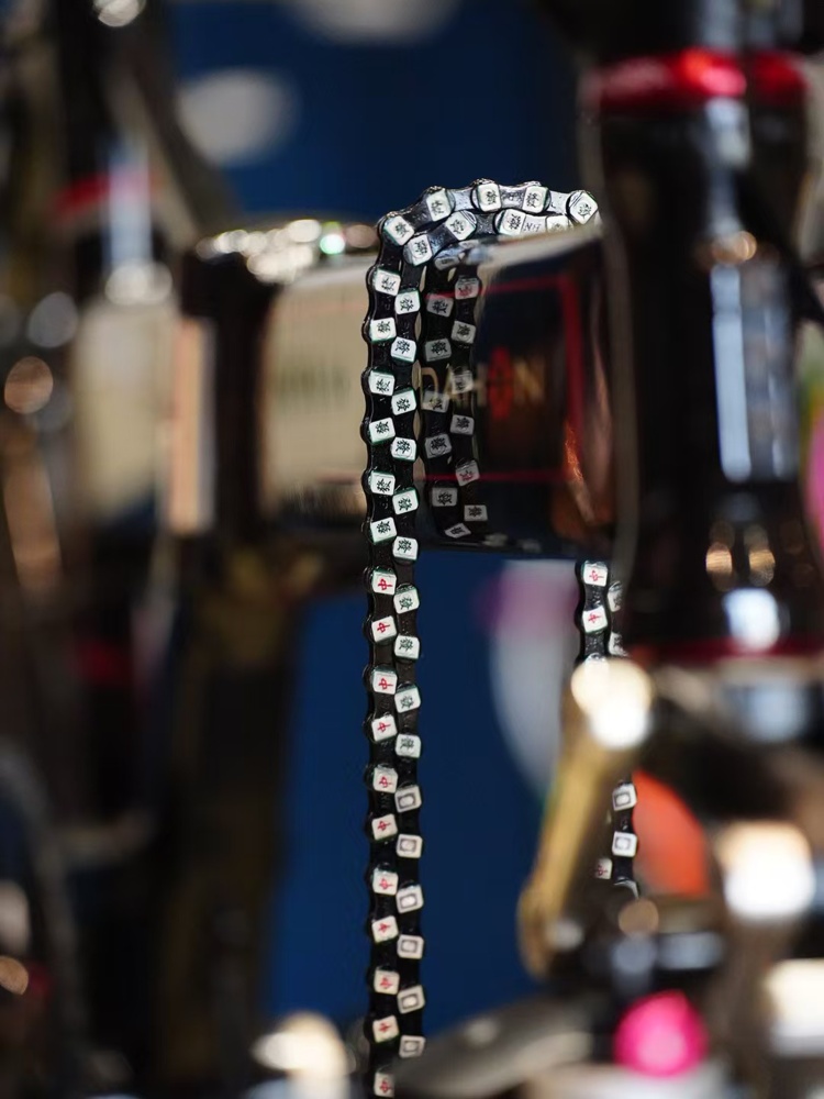 YBN Bicycle Chain 11/12 Speed Mahjong Pattern Bike Chain Compatible with Shimano SRAM MTB Road Gravel, Silver Black