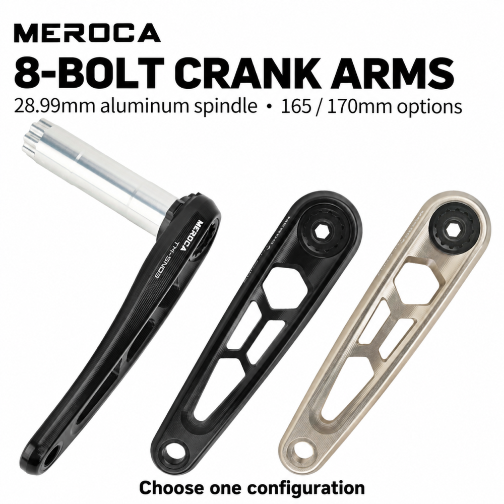 MEROCA MT-SN03-A3 8-Bolt Direct Mount Crank Arms, 165 / 170mm, 28.99mm Spindle