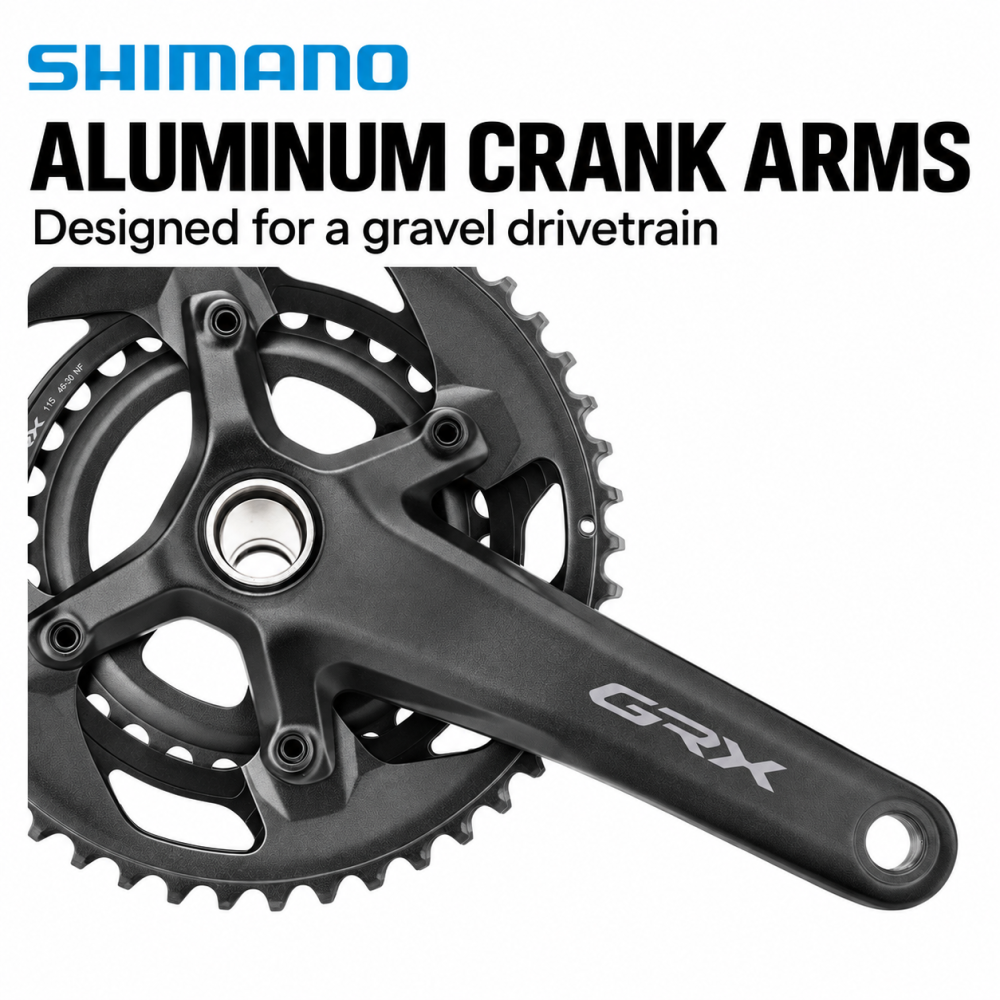 SHIMANO GRX RX600 2x11-Speed Gravel Crankset, 46-30T, 175mm