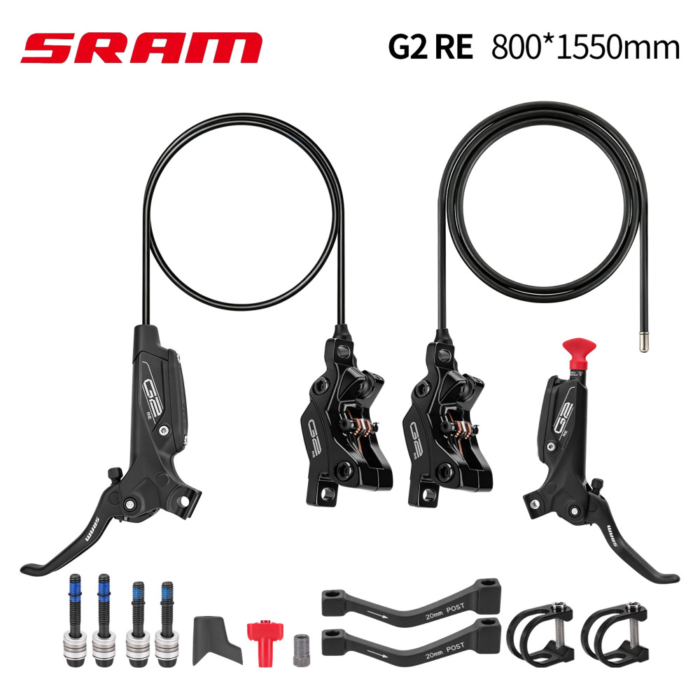 SRAM DB8 / G2 R / G2 RE 4-Piston Hydraulic Disc Brake Pair, Model and Hose Options