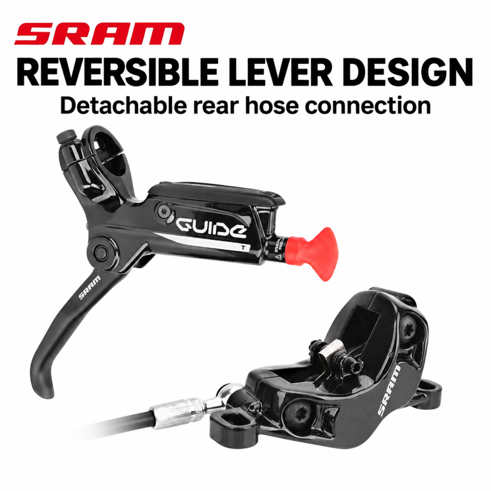 SRAM Guide T 4-Piston Hydraulic Disc Brake Pair, 850 / 1500mm Hoses