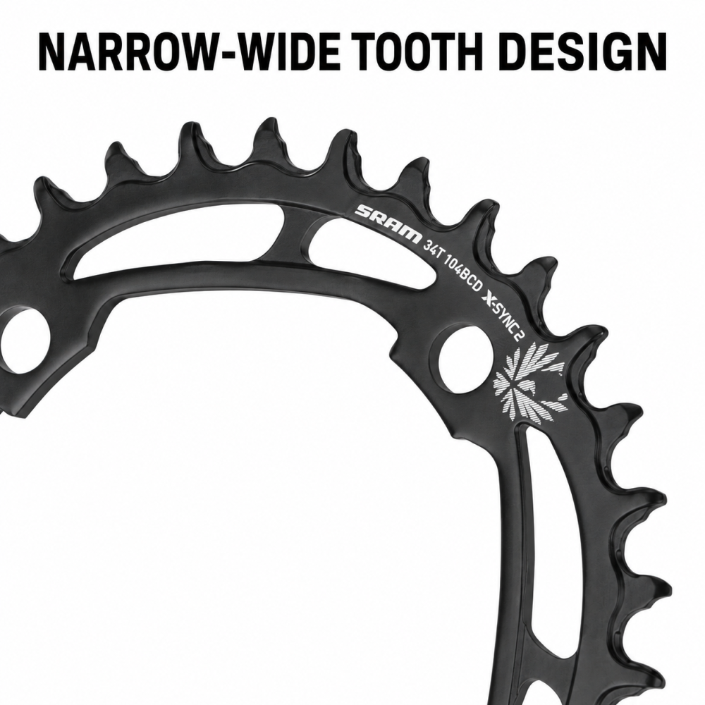 SRAM X-SYNC 2 104BCD 34T Steel Chainring with Bolts, 11 / 12 Speed