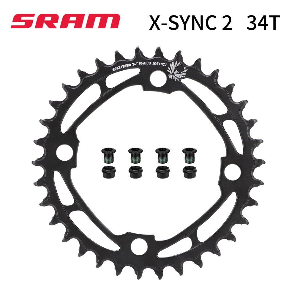 SRAM X-SYNC 2 104BCD 34T Steel Chainring with Bolts, 11 / 12 Speed