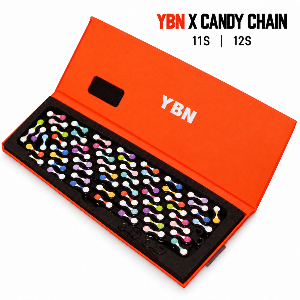 YBN Bicycle Chain 11/12 Speed X candy Pattern Bike Chain Compatible with Shimano SRAM MTB Road Gravel, Silver Black
