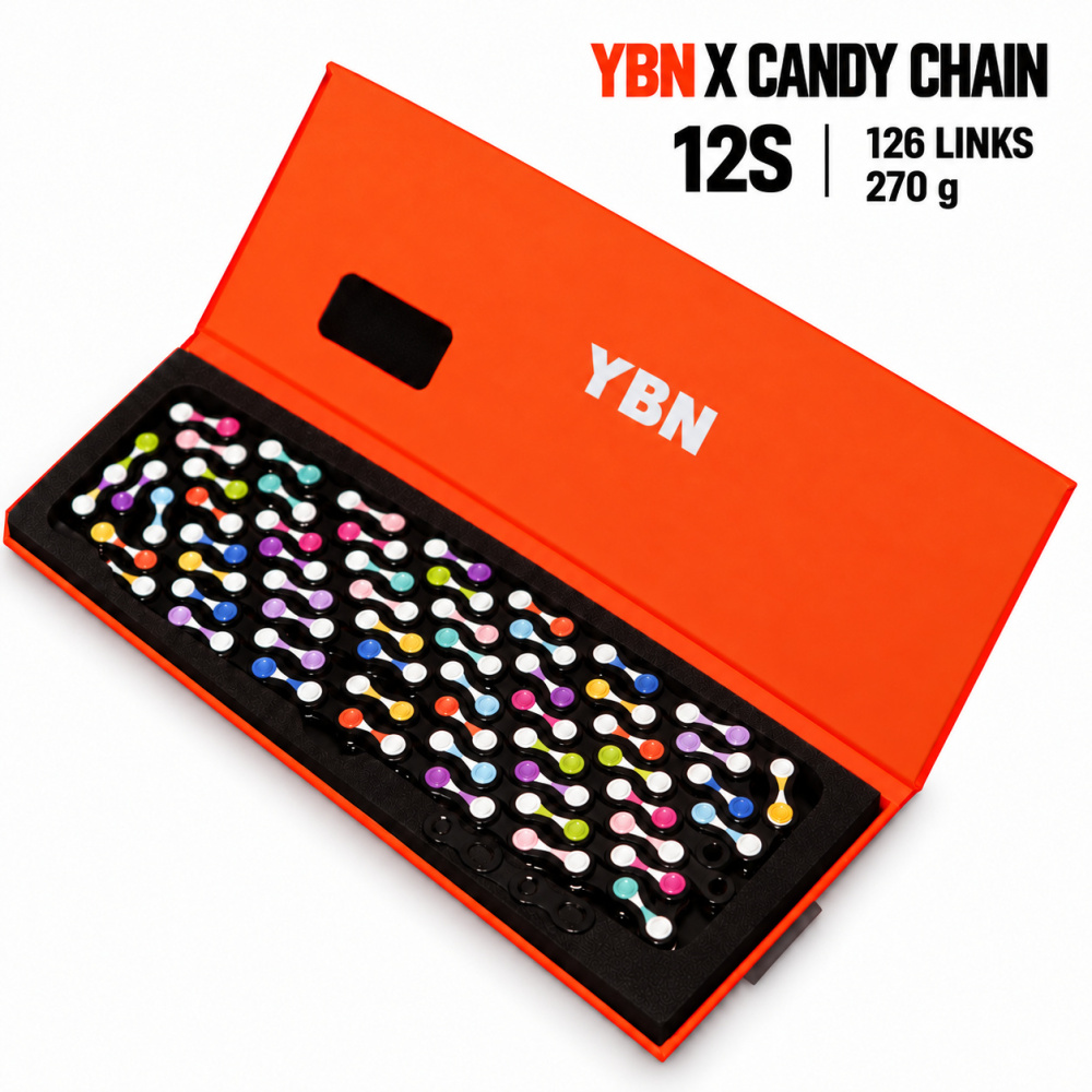 YBN Bicycle Chain 11/12 Speed X candy Pattern Bike Chain Compatible with Shimano SRAM MTB Road Gravel, Silver Black