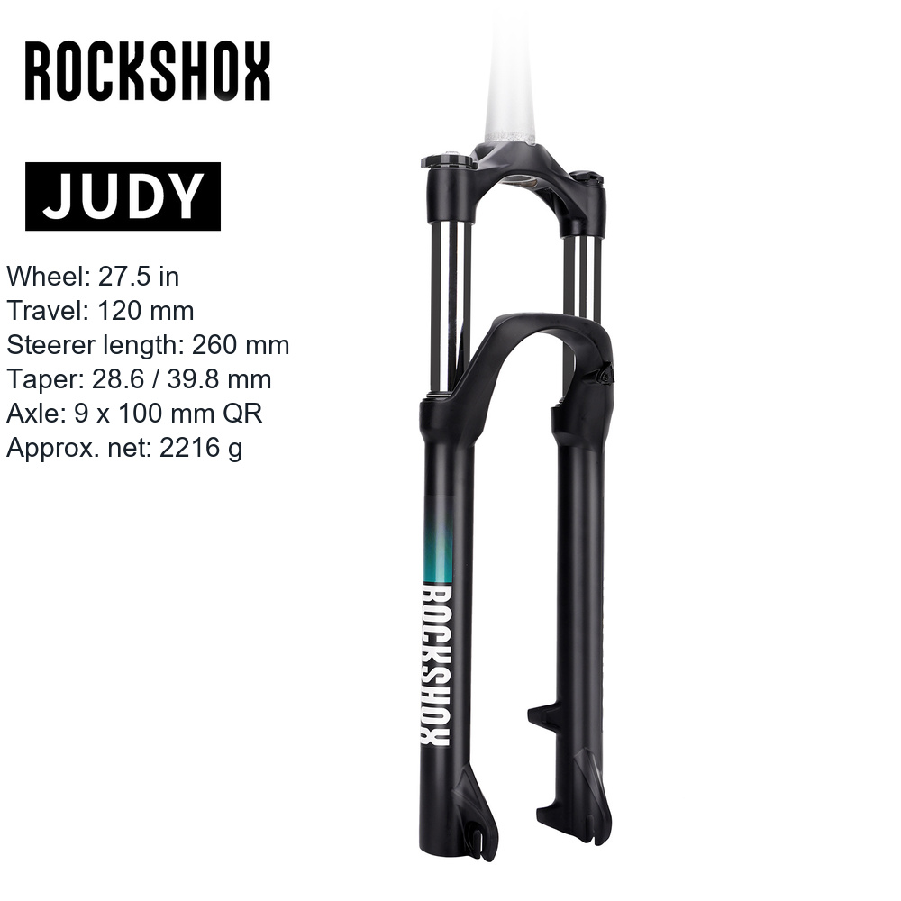 RockShox Judy 27.5in 120mm Coil Fork, 9x100mm Quick Release, Tapered Steerer, Lockout - detail 1
