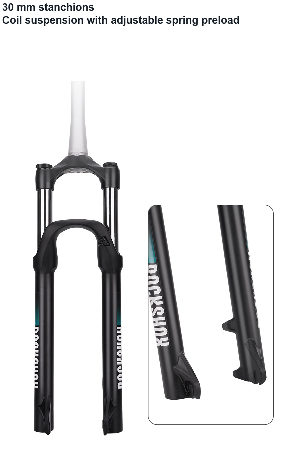 RockShox Judy 27.5in 120mm Coil Fork, 9x100mm Quick Release, Tapered Steerer, Lockout - detail 5