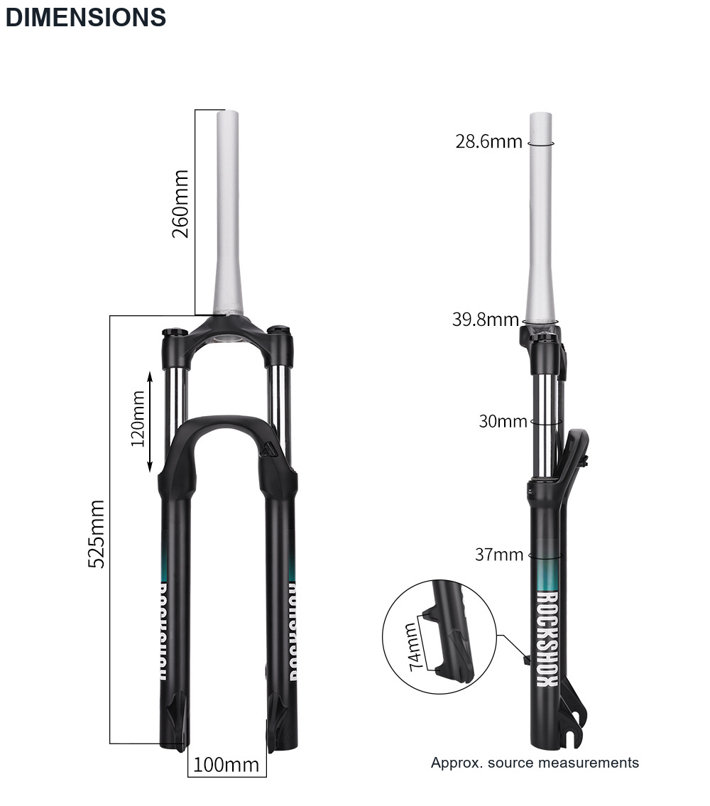 RockShox Judy 27.5in 120mm Coil Fork, 9x100mm Quick Release, Tapered Steerer, Lockout - detail 3