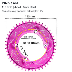 Pink / 46T - Chainring Only